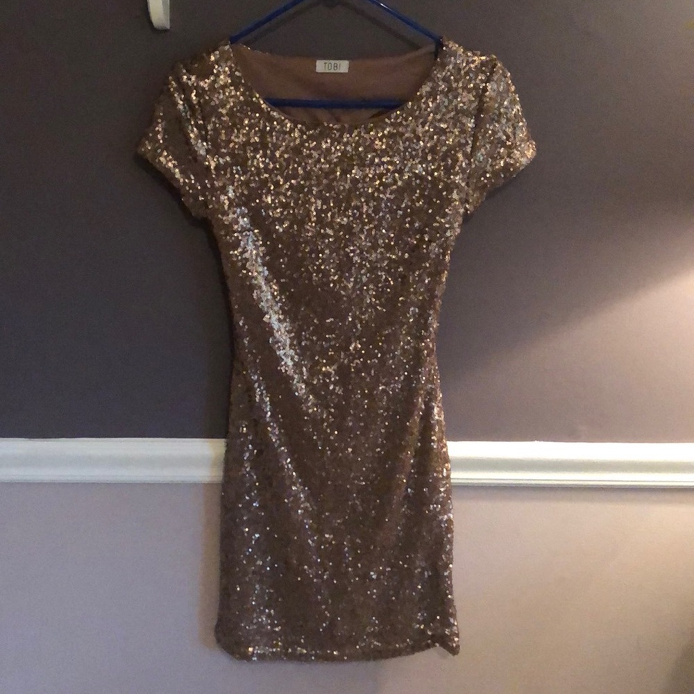 Gold Sequin Tobi Dress